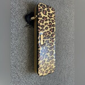 Marc Jacobs XL gold leopard print makeup bag/cosmetics train case